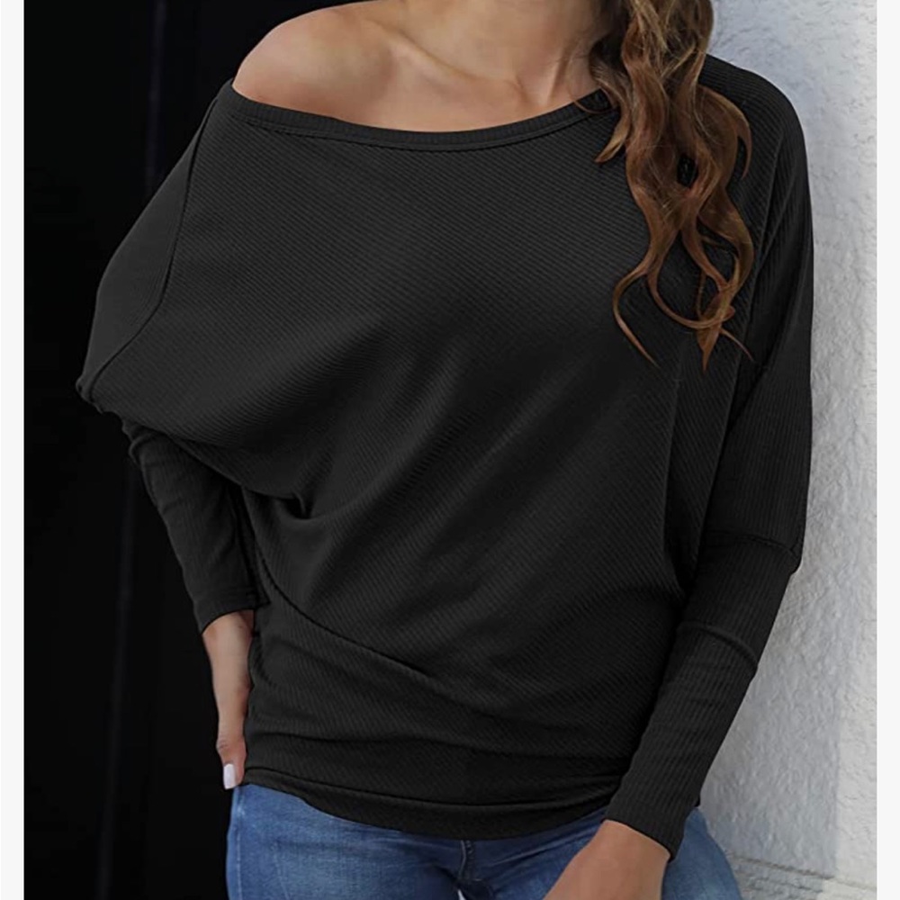 NWT!! Off the Shoulder Black Sweater, Size Medium.
